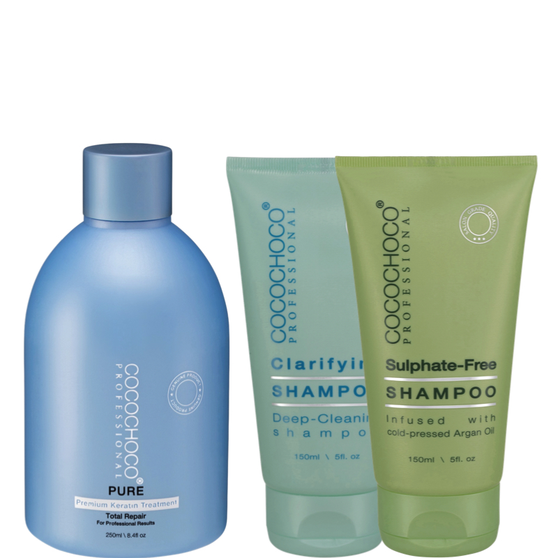 Brazílsky keratín PURE 250ml + čistiaci a bezsulfátový šampón | COCOCHOCO®